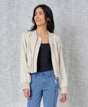 JOSIAH Twill Bomber Jacket in Wisteria