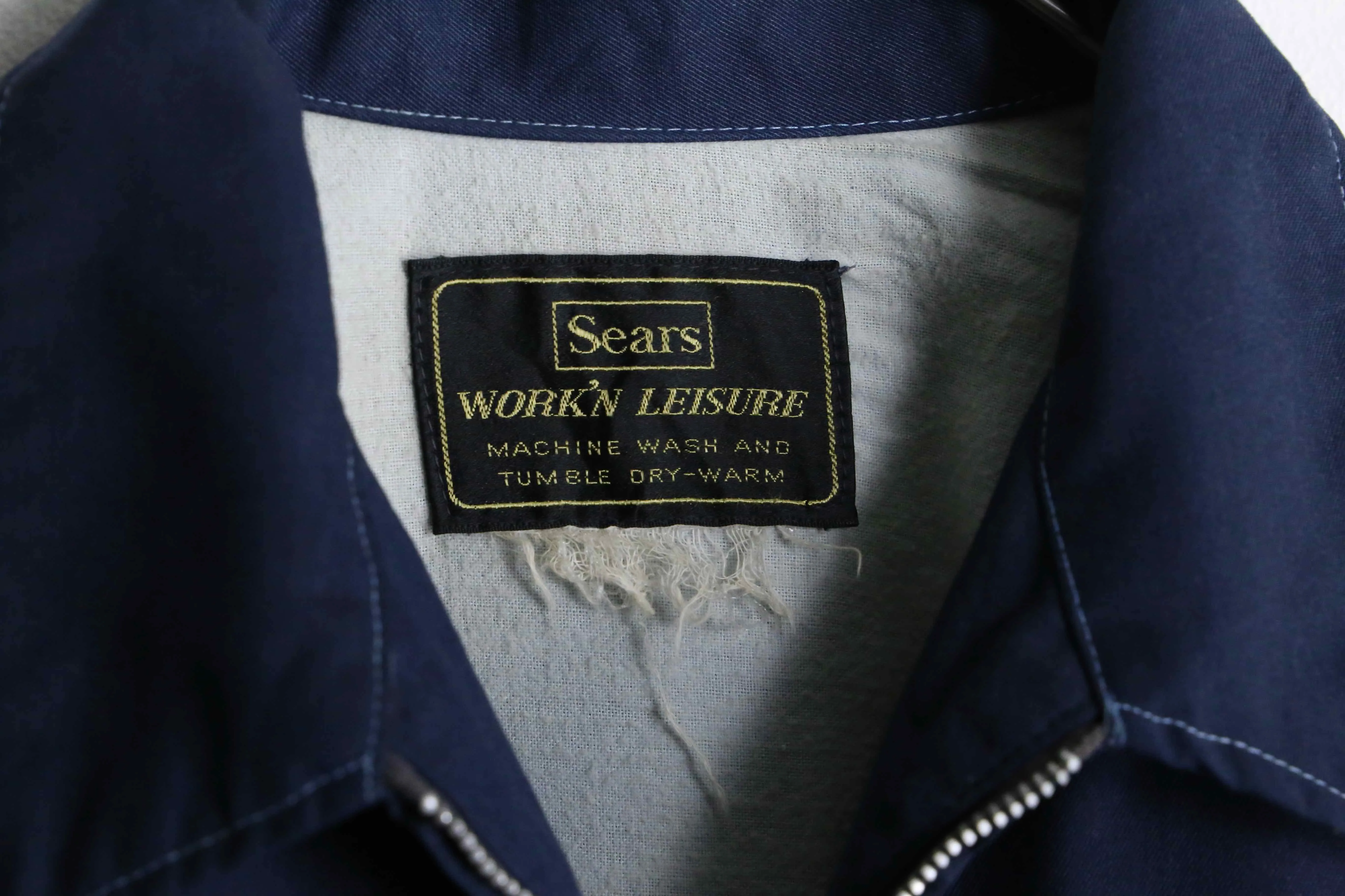 60〜70's "Sears" navy color double flap pocket zip jacket