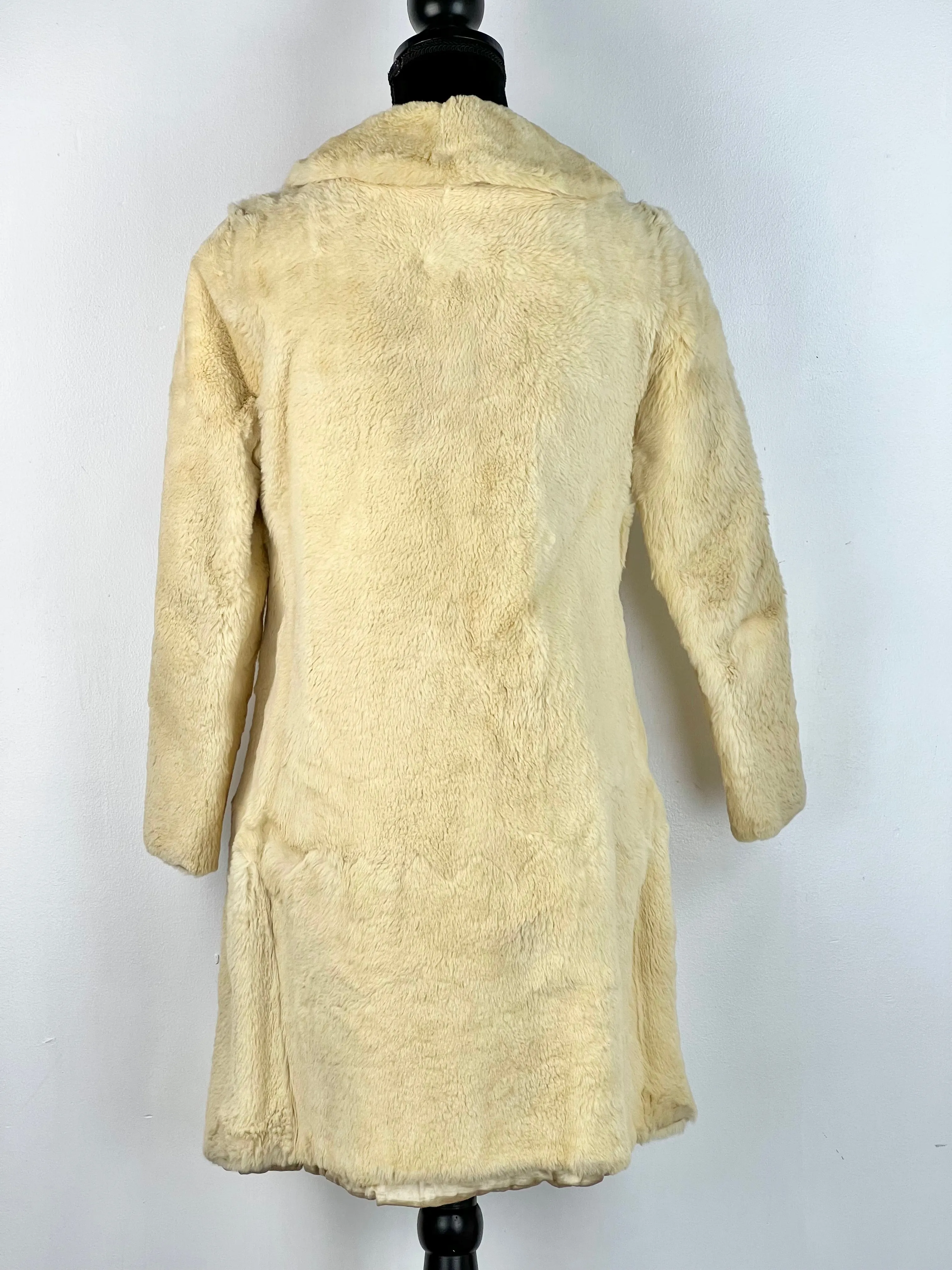 60s Australian Made Cream Kangaroo Fur Coat - AU6