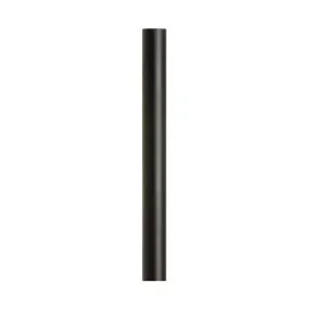 7 ft Light Post, 3 in Round Aluminum Shaft, Black Finish