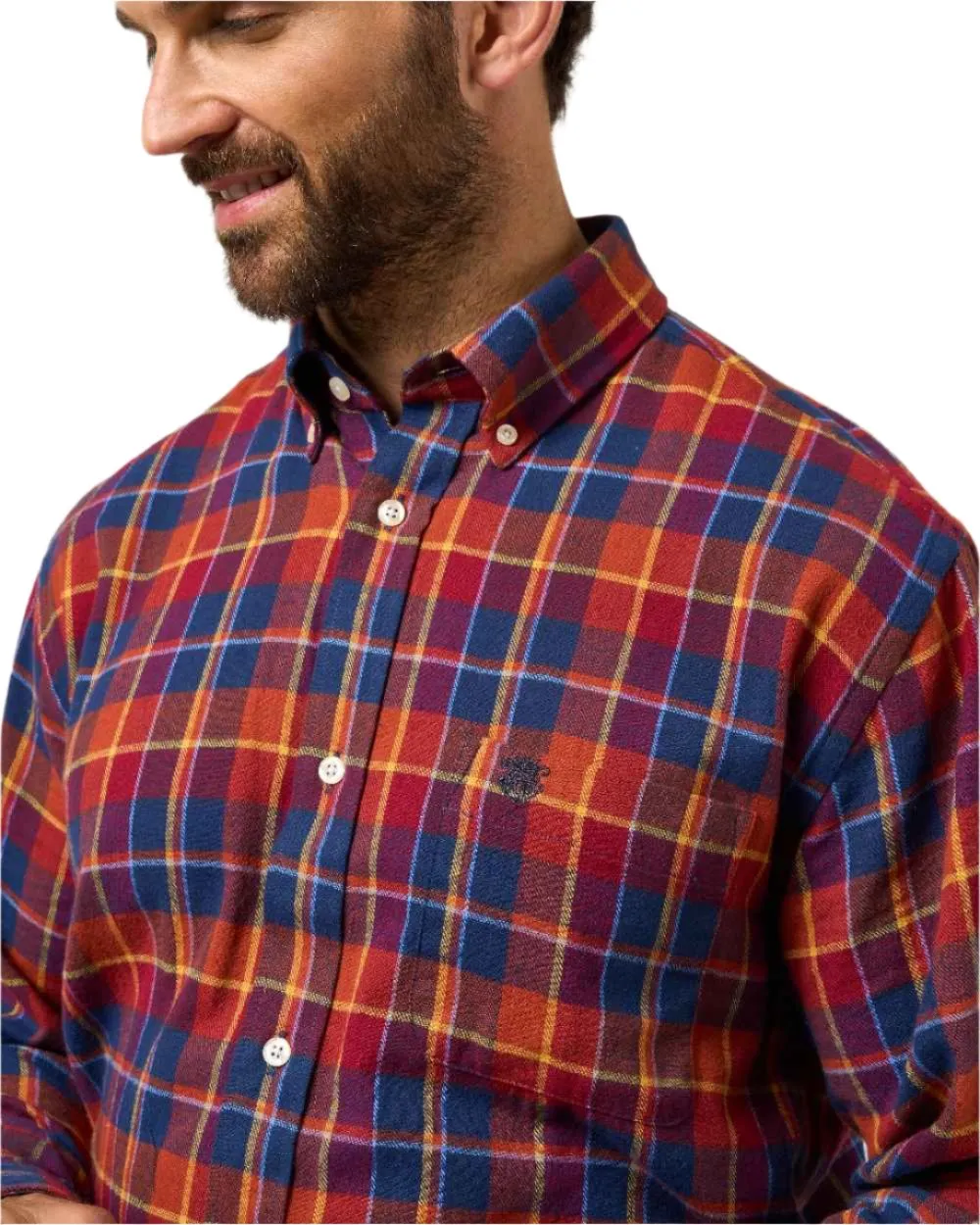 Alan Paine Ilkley Flannel Button-Down Collar Shirt