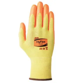 Ansell Hyflex Gloves, Nitrile Coated, Size 9, Orange, 111940