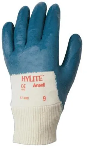 Ansell HyLite Palm Coated Gloves, 8, Blue, 103452