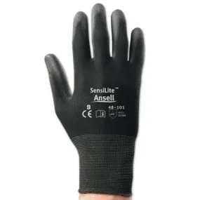 Ansell Sensilite Gloves, 9, Black, 104761