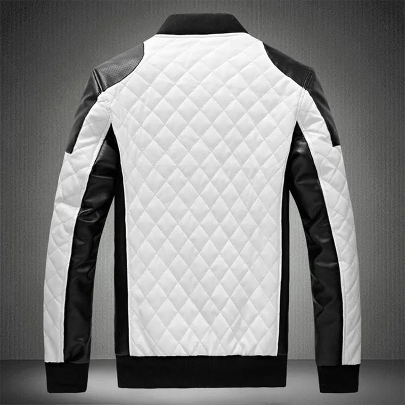 Antonios Biker Black-White Leather Jacket