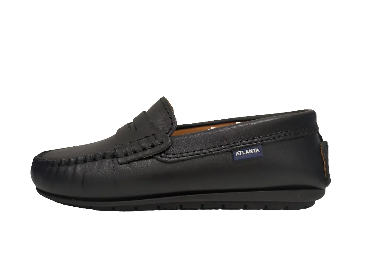 Atlanta Mocassin  Black Penny Loafer AN02