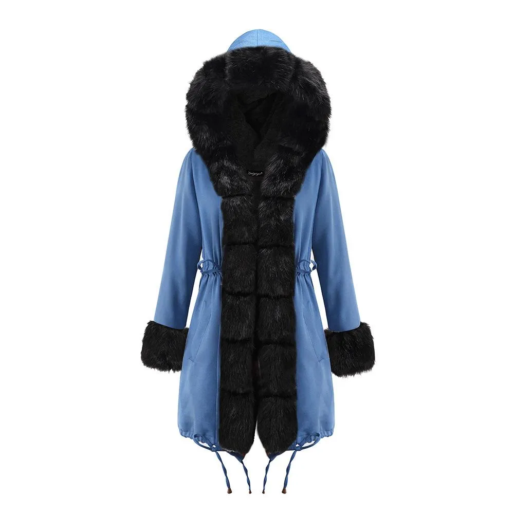 Autumn and winter coat camouflage plush fur collar warm coat jacket