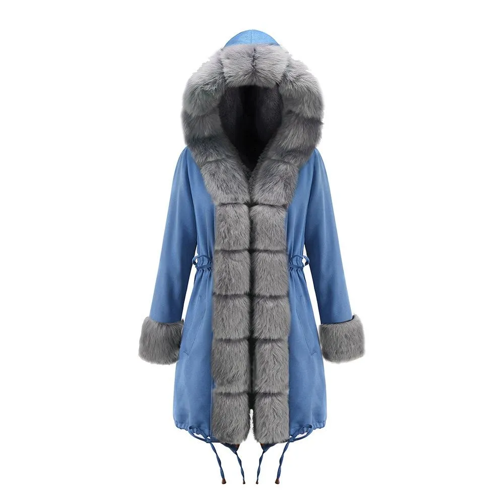 Autumn and winter coat camouflage plush fur collar warm coat jacket