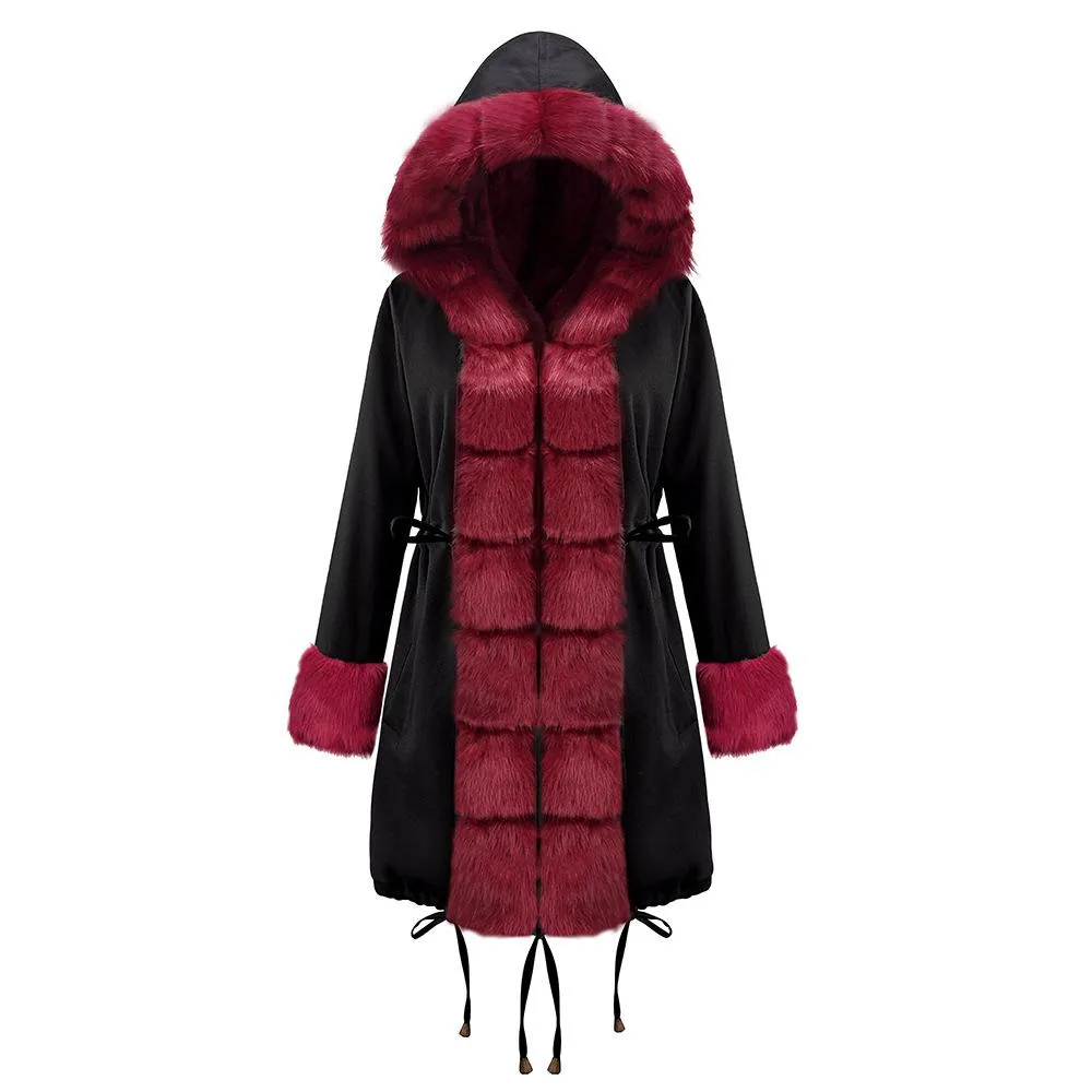 Autumn and winter coat camouflage plush fur collar warm coat jacket