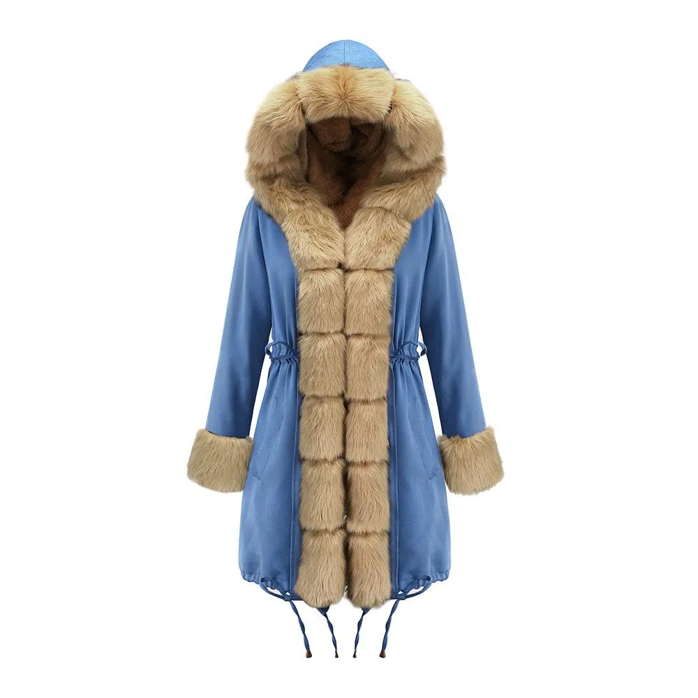 Autumn and winter coat camouflage plush fur collar warm coat jacket