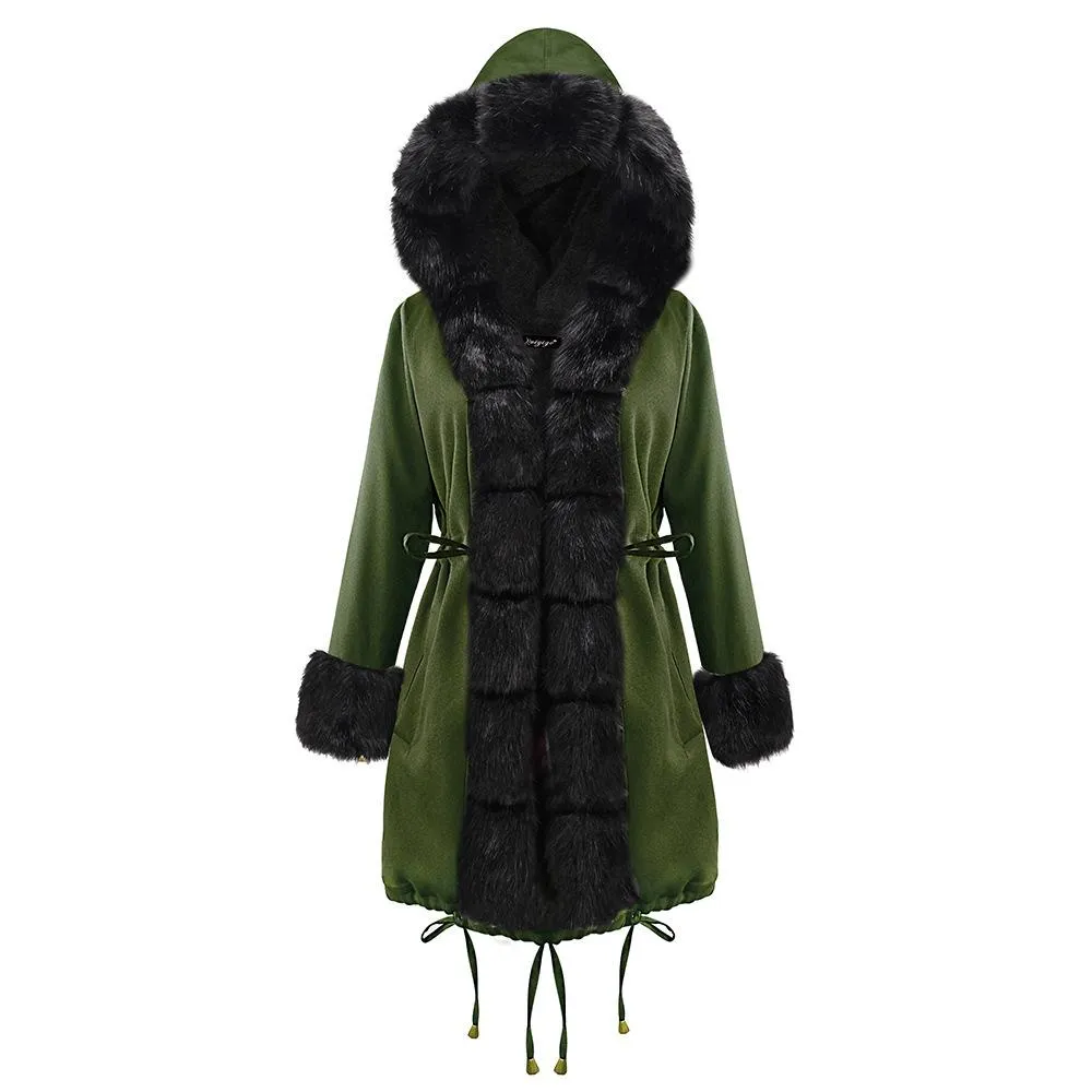 Autumn and winter coat camouflage plush fur collar warm coat jacket