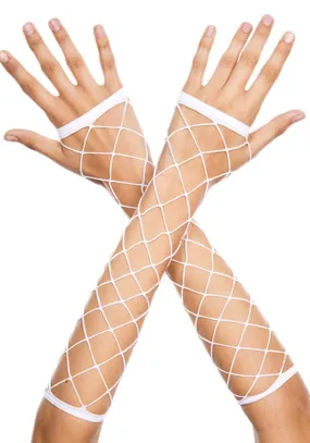 Big Diamond Net [White] | FINGERLESS ARMWARMERS*