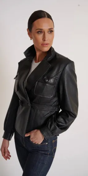 Birds Of A Feather Cartia Leather Jacket - Black