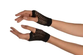 Black Fishnet Fingerless Party Gloves