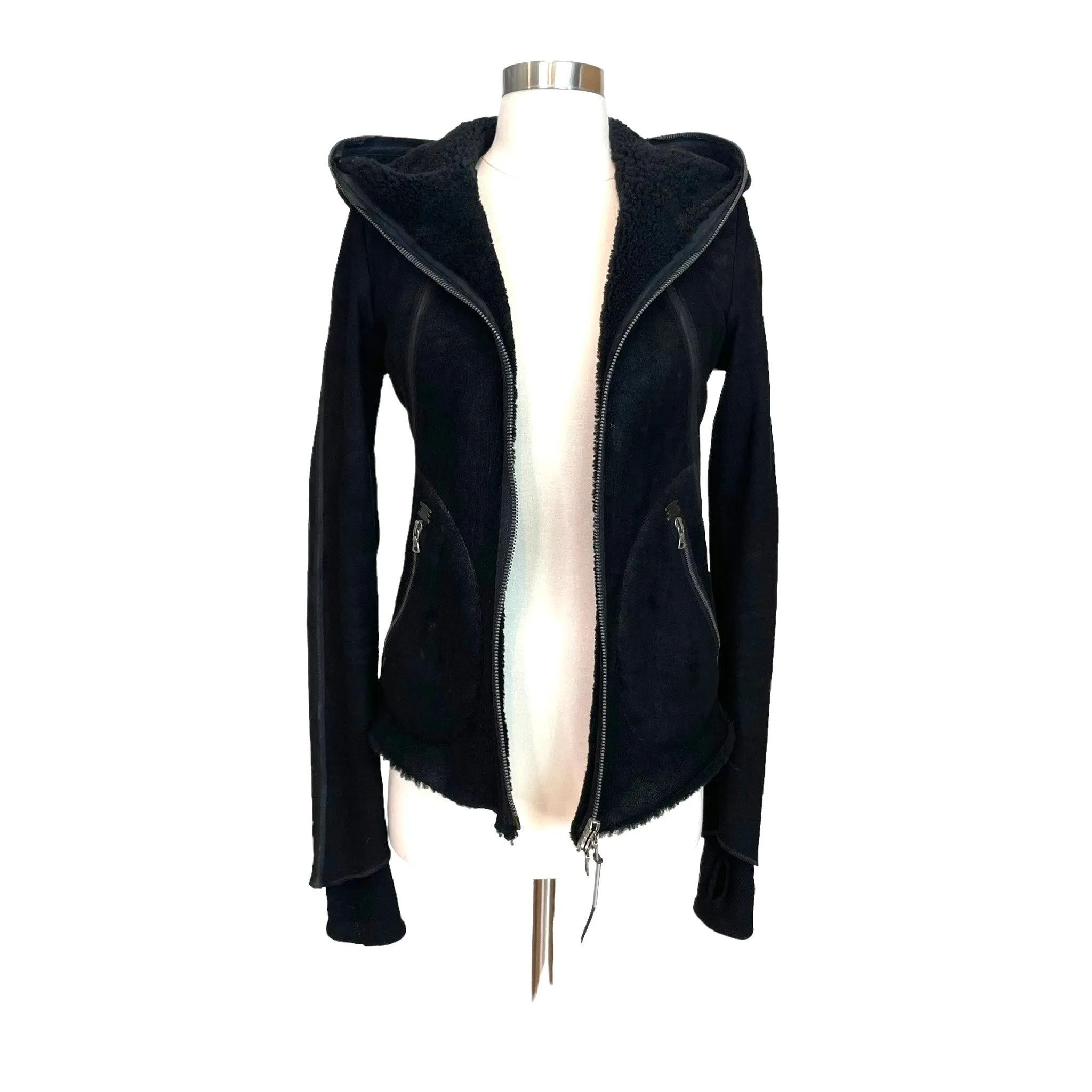 Black Suede & Shearling Jacket - XS