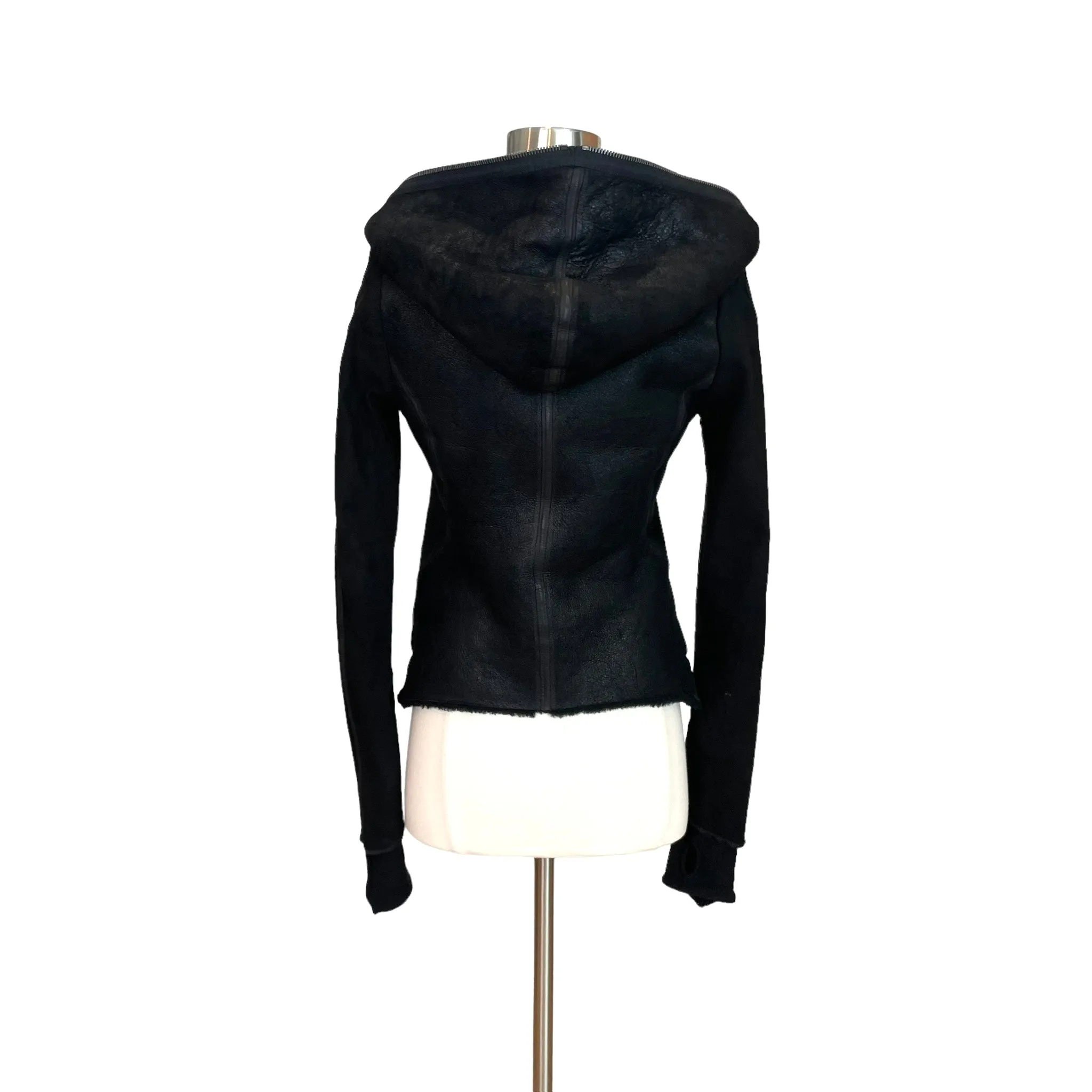 Black Suede & Shearling Jacket - XS