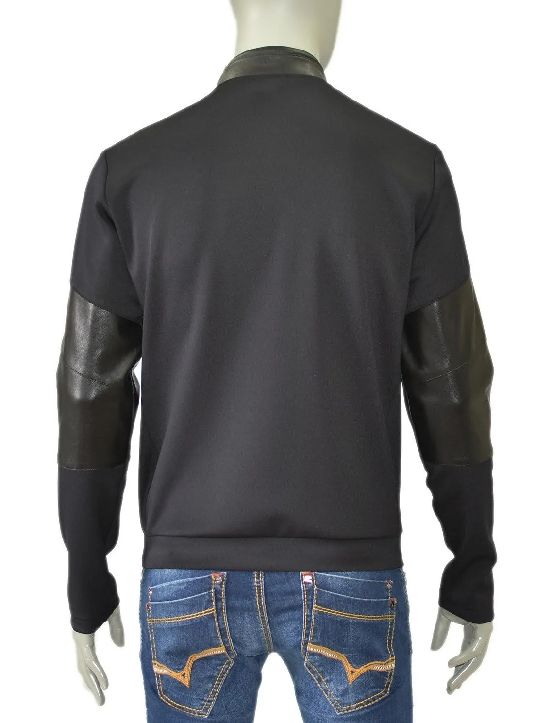 Black Techno Pu Leather Jacket