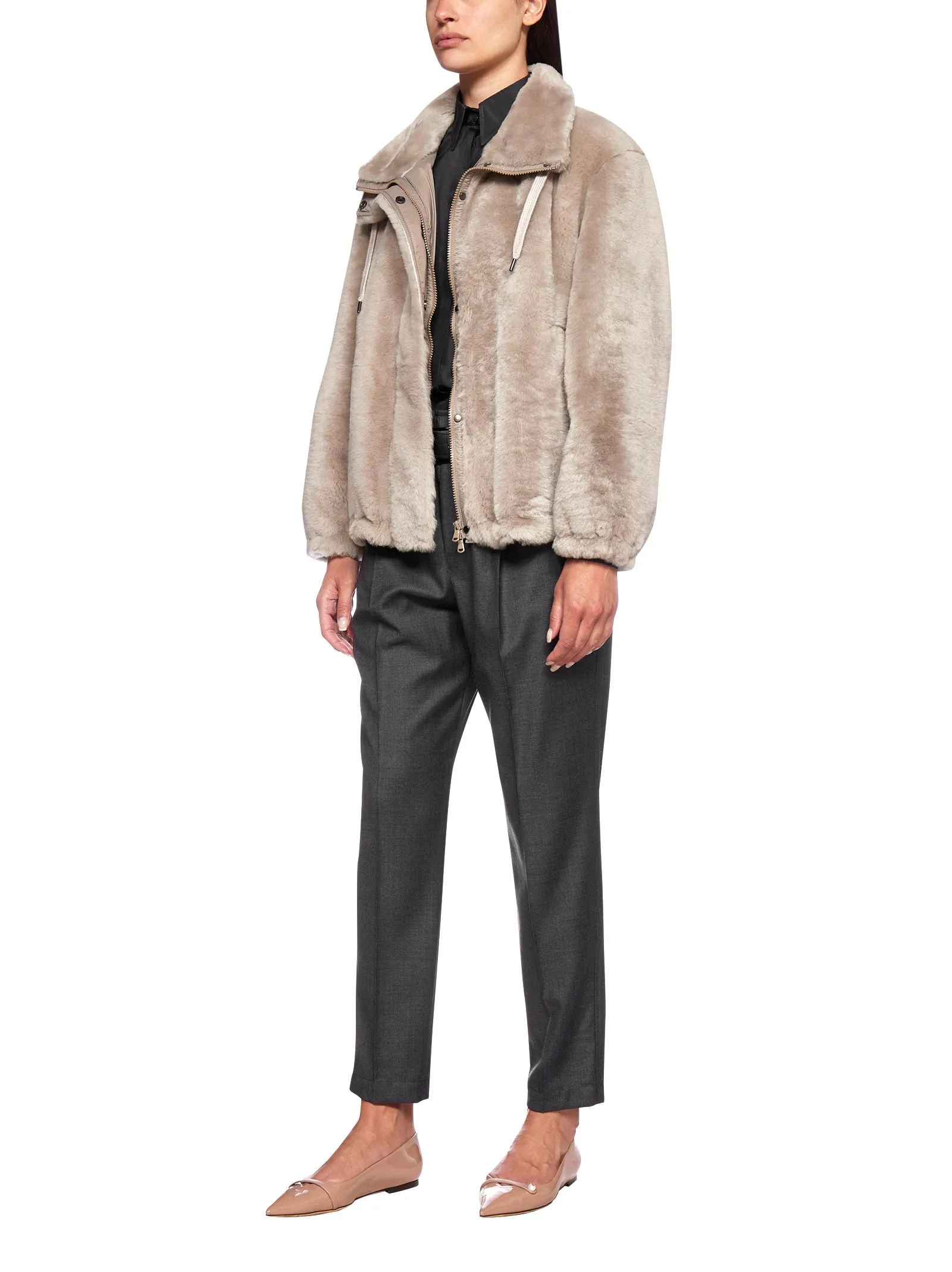 Brunello Cucinelli Shearling Zipped Jacket