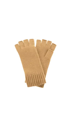 Cashmere Fingerless Glove - Baby Camel