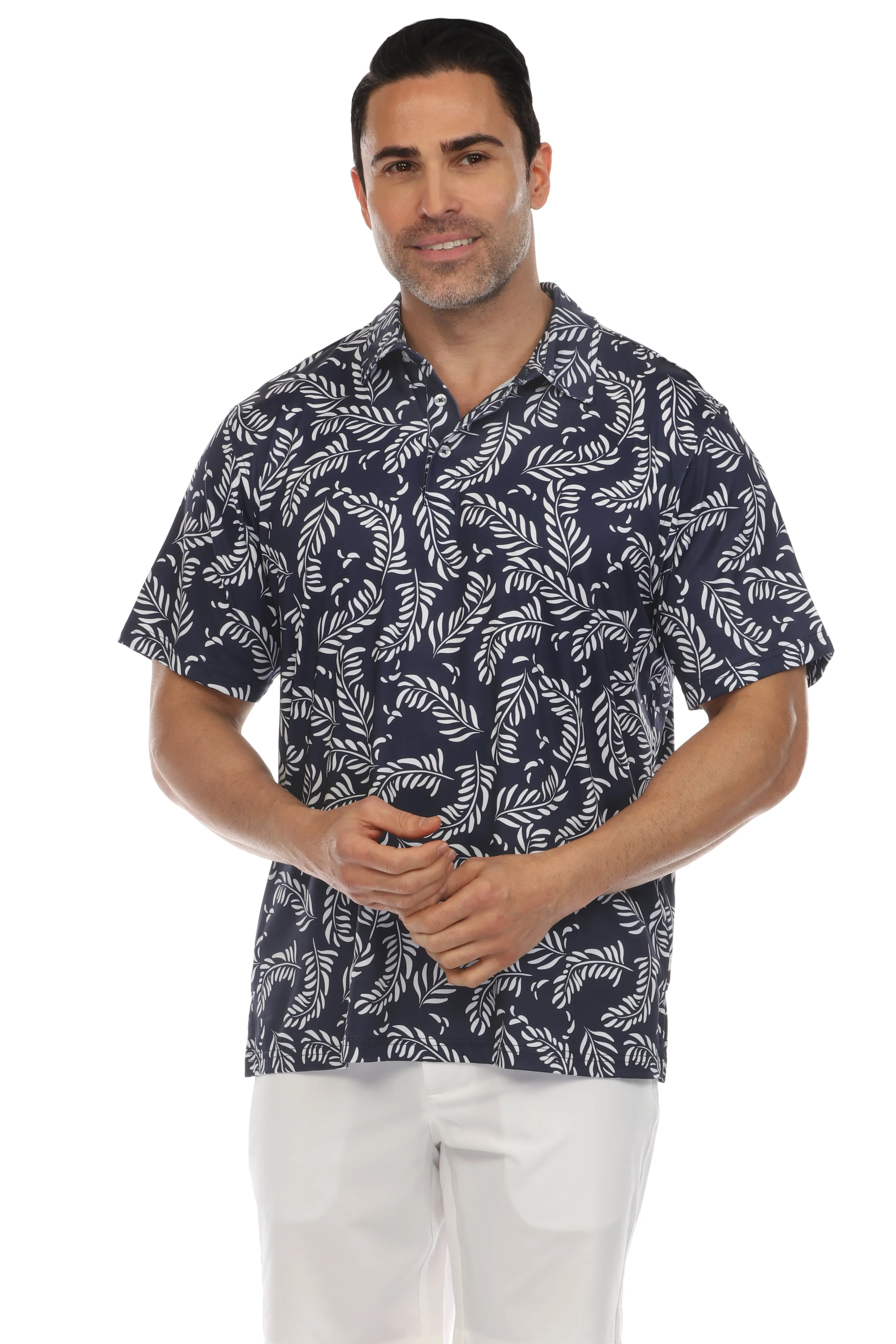 Casual Dry-Fit Polo Shirt Tropical Print