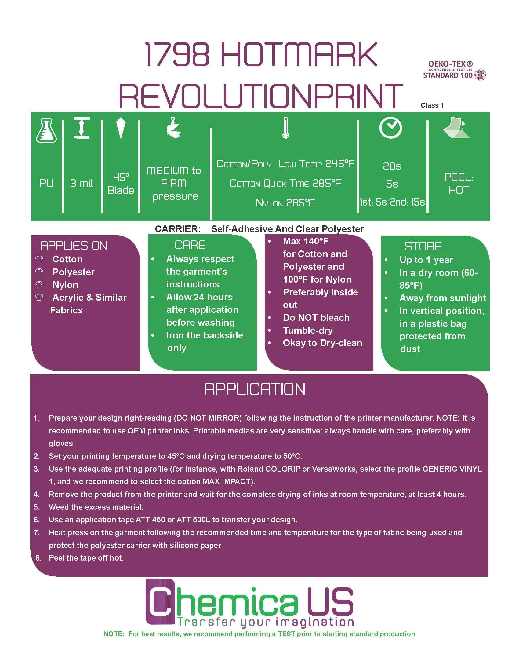 Chemica: Hotmark Revolution Print 1798