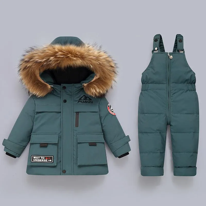 Children's Down Jacket Suit New Winter Baby Baby Down Jacket Two-piece Set