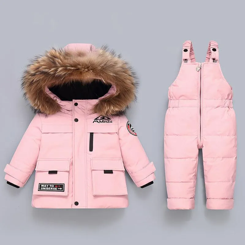 Children's Down Jacket Suit New Winter Baby Baby Down Jacket Two-piece Set