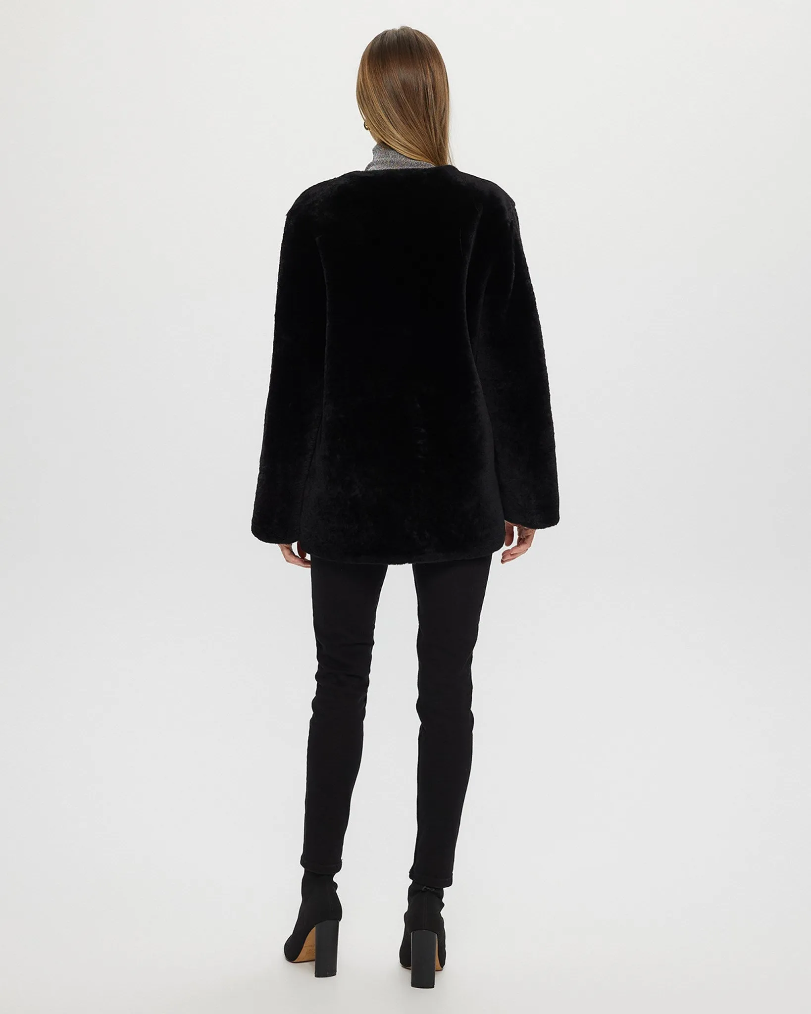 Collarless Select Shearling Lamb Jacket