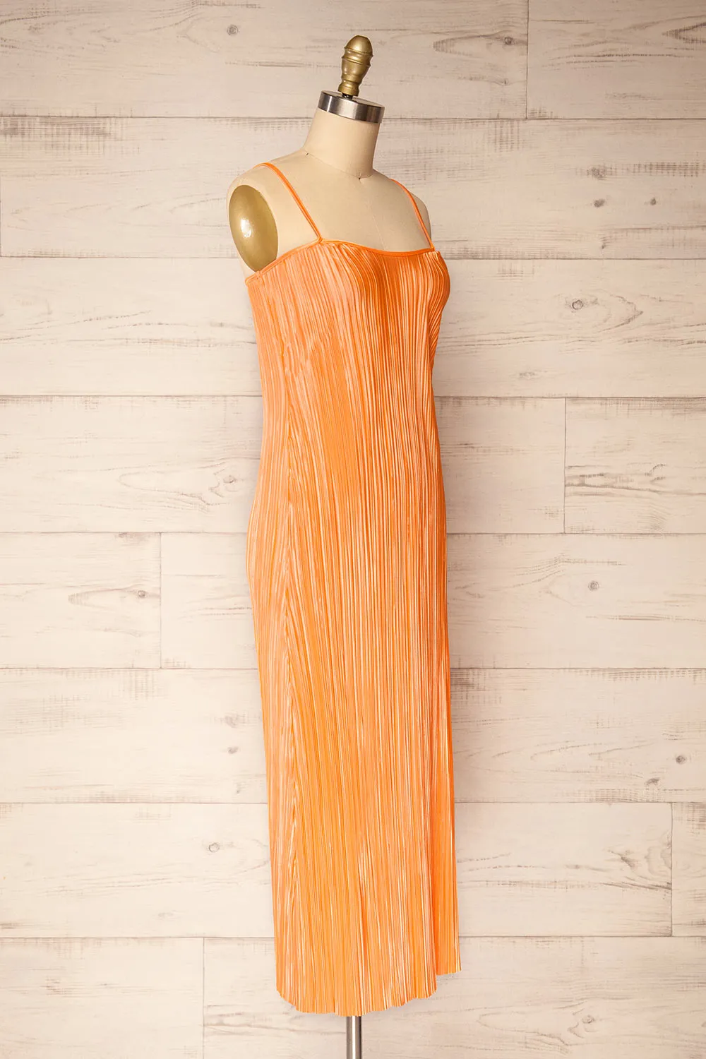 Cordoba Orange | Pleated Midi Dress