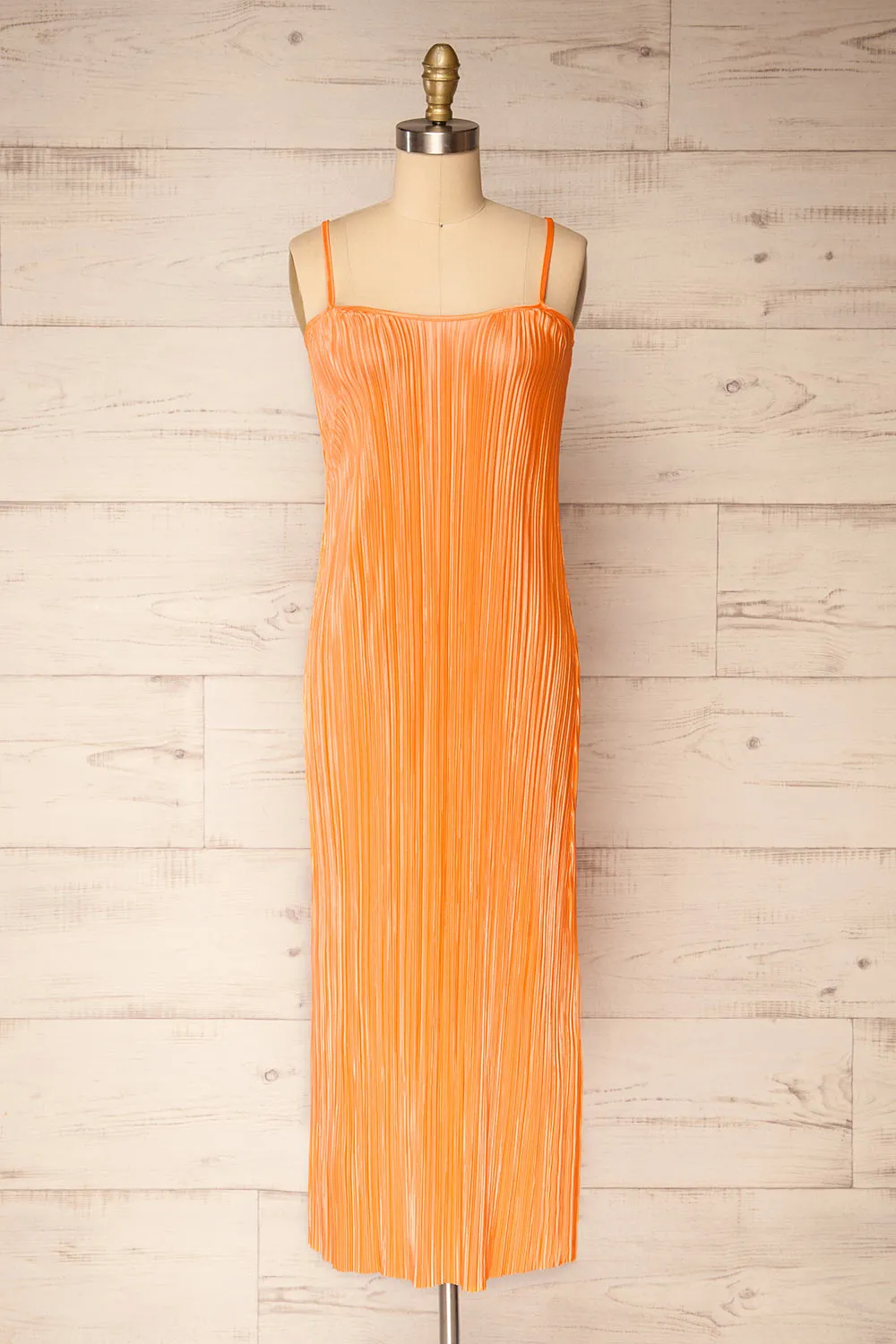 Cordoba Orange | Pleated Midi Dress