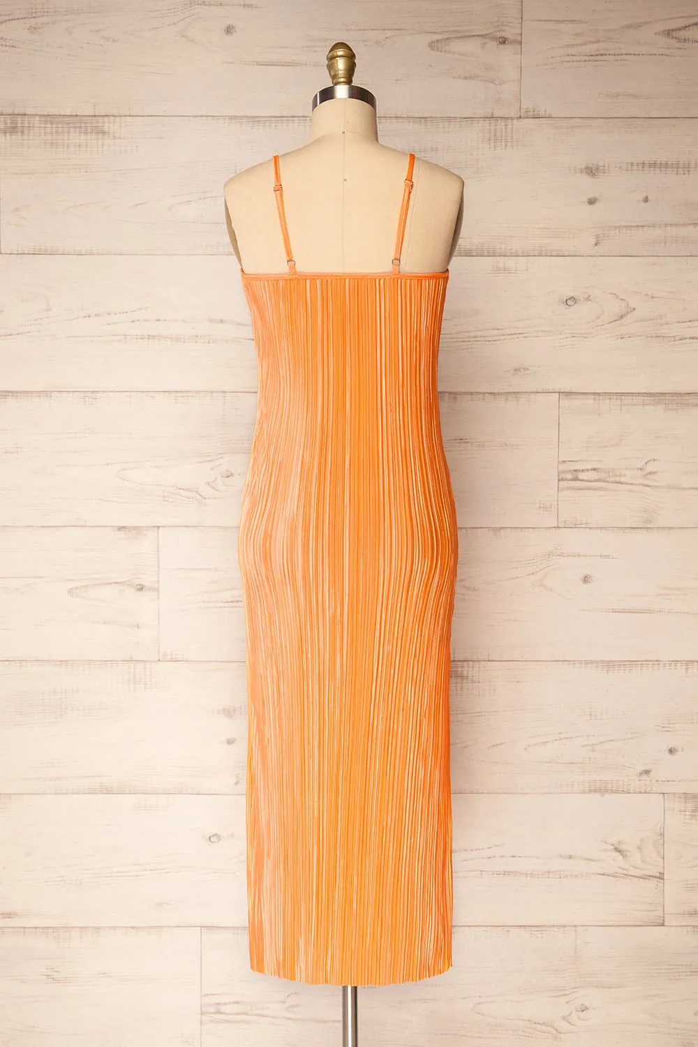 Cordoba Orange | Pleated Midi Dress