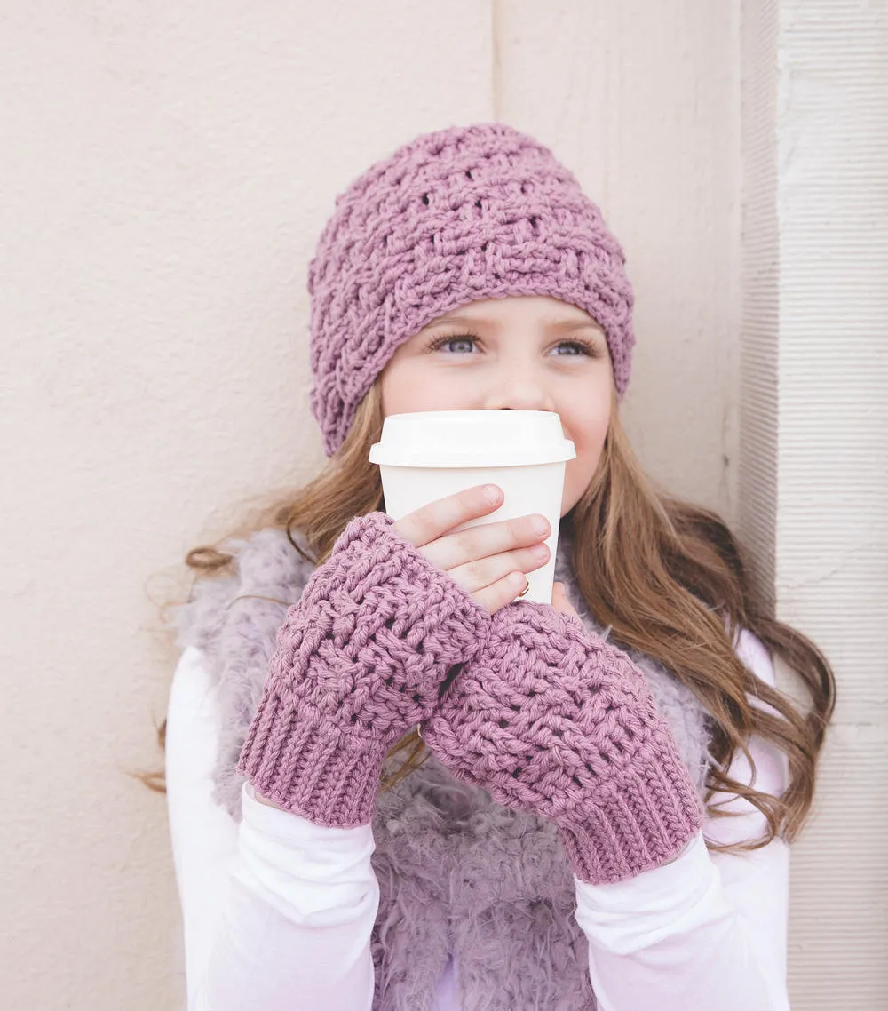 Crochet Pattern for Texture Weave Mittens or Fingerless Gloves (Mitts) | Crochet Mittens Pattern | Fingerless Mitts Crocheting Pattern | DIY Written Crochet Instructions