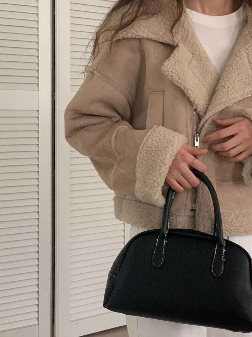 Cropped Shearling Jacket