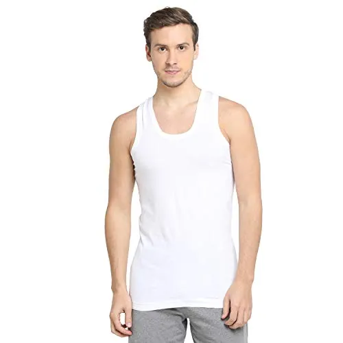 Dixcy Scott Men's Innerwear Regulart Fit Solid (Pack of 3) (Comfort Vest RN_White_L)