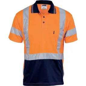 Dnc Workwear Hi-vis D/n Cool Breathe Short Sleeve Polo Shirt With Cross-back Reflective Tape - 3712