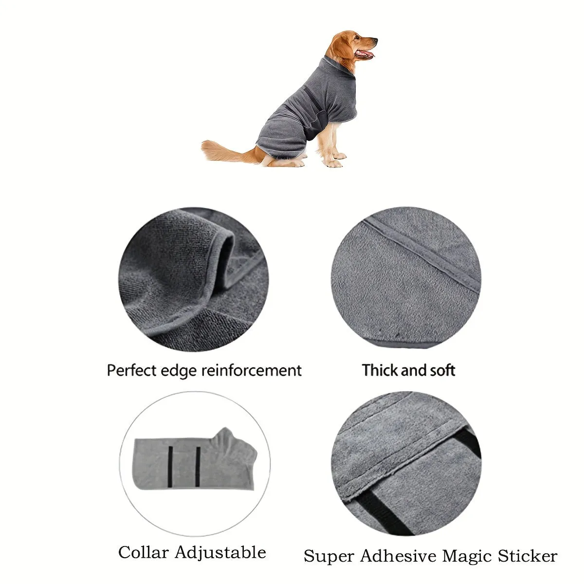 Dog Bathrobe FastDrying Coat for Pets