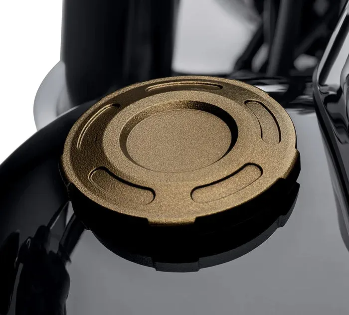 DOMINION LEFT SIDE FUEL TANK CAP - SOFTAIL (BRONZE)