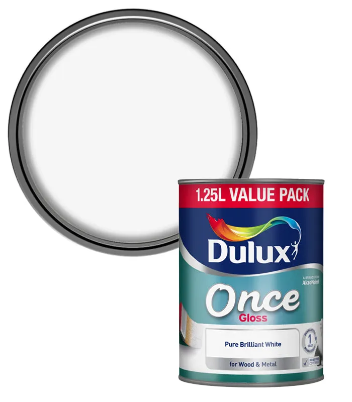 Dulux Once Gloss Paint - Pure Brilliant White