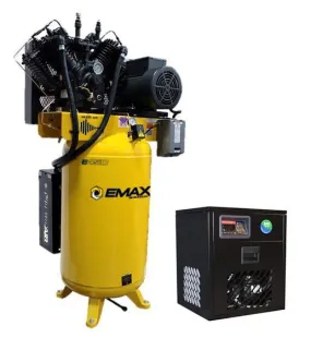 EMAX ESP10V080V1PK 10 HP Air Compressor with 58 CFM Air Dryer, 1 Phase, Silent Air System