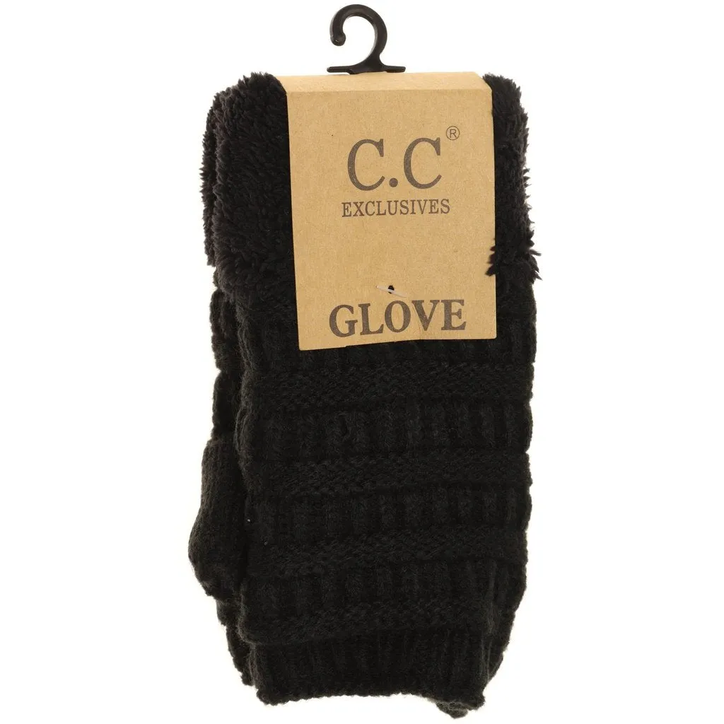 FINGERLESS SHERPA LINED GLOVES