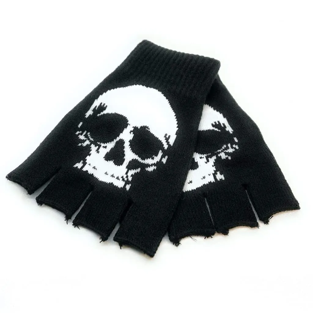 Fingerless Skull Gloves