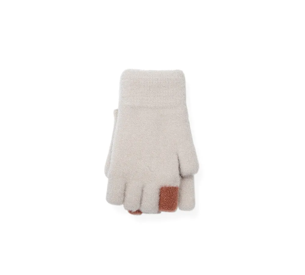 Fingerless Ultra Plush Knit Ewe Gloves