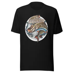 Fishing T-shirt Freshwater Angler Short Sleeve 100% Cotton Crew Neck Unisex Top