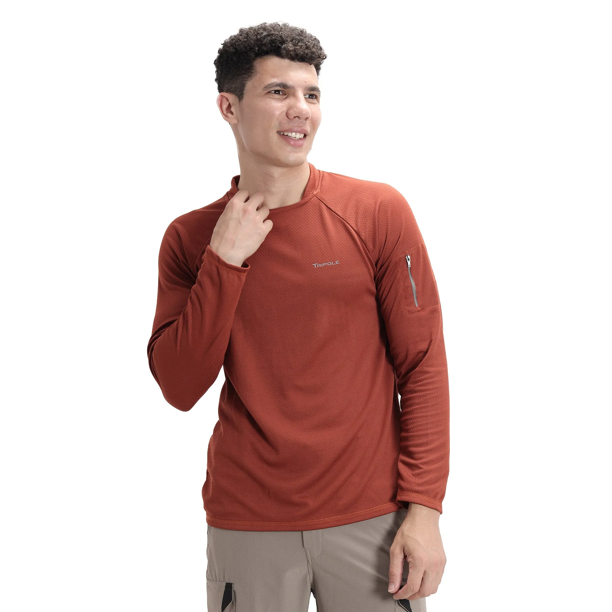 Full Sleeve Hiking and Trekking T-Shirt & Jersey | Rust