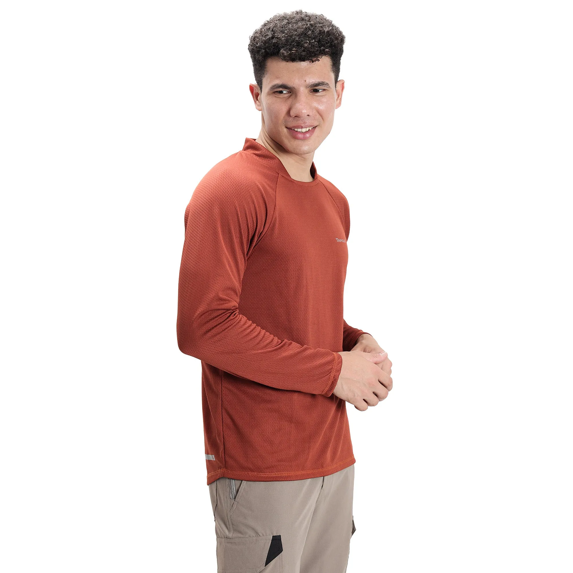 Full Sleeve Hiking and Trekking T-Shirt & Jersey | Rust