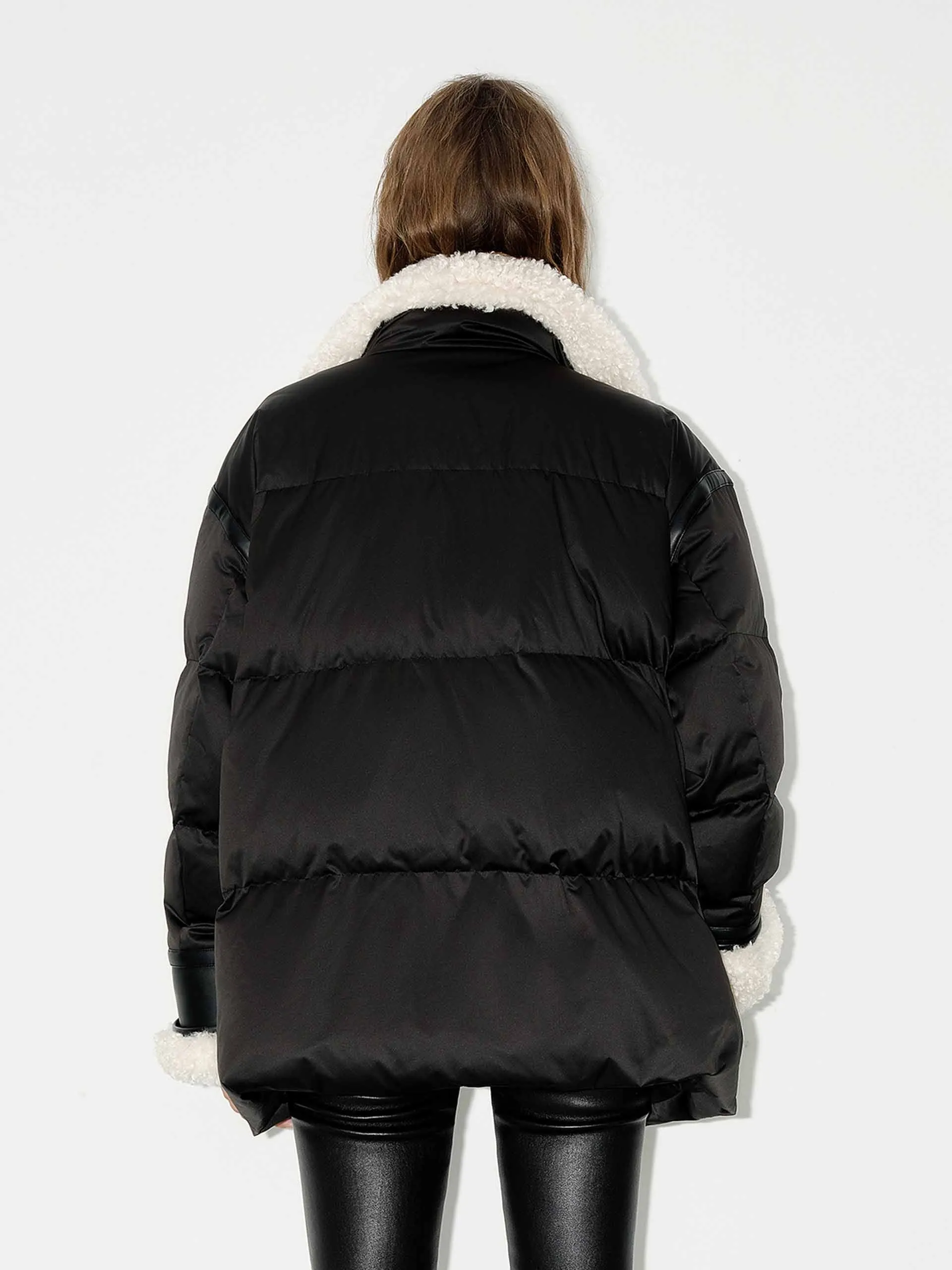 Fur Trim Quilted Down Jacket