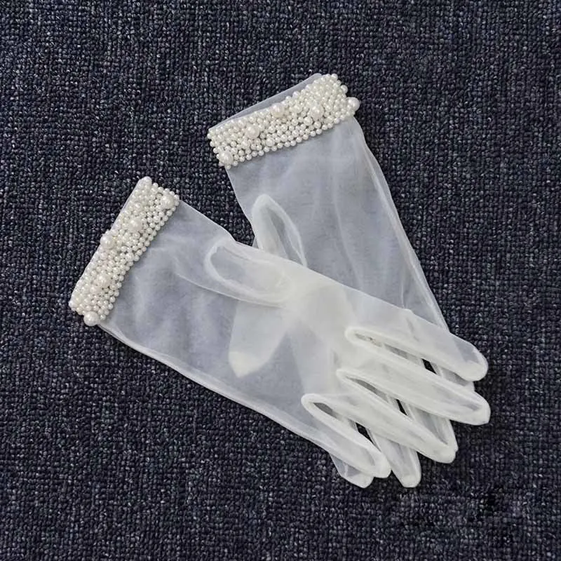 Glamour Pearl Bridal Wedding Gloves