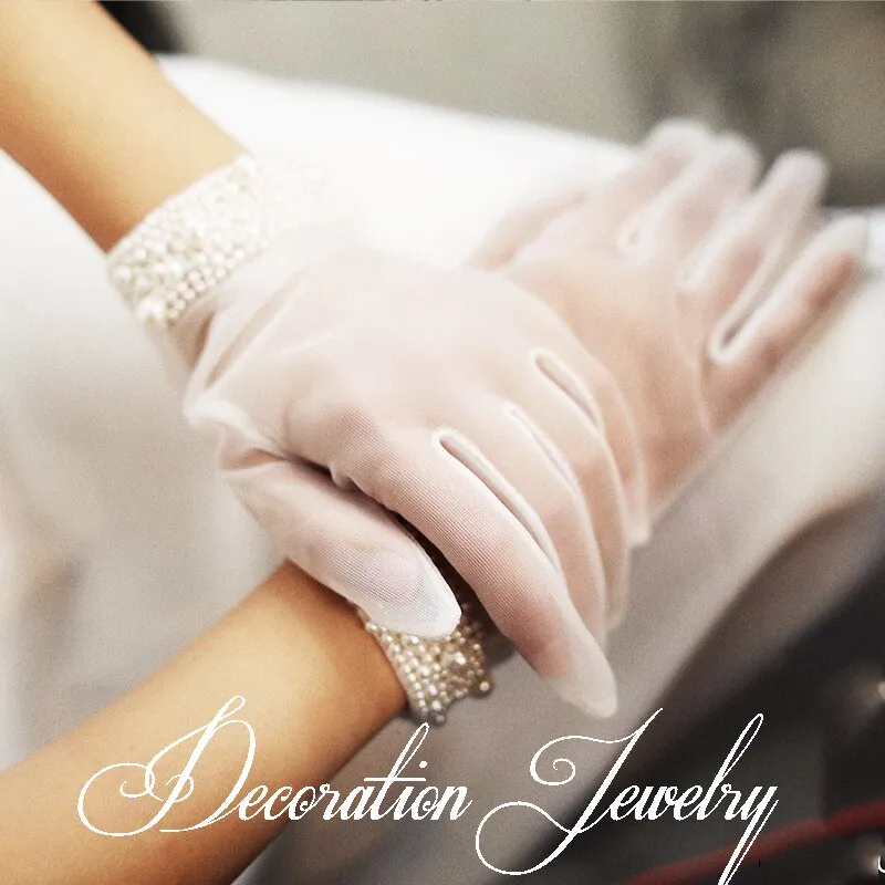 Glamour Pearl Bridal Wedding Gloves