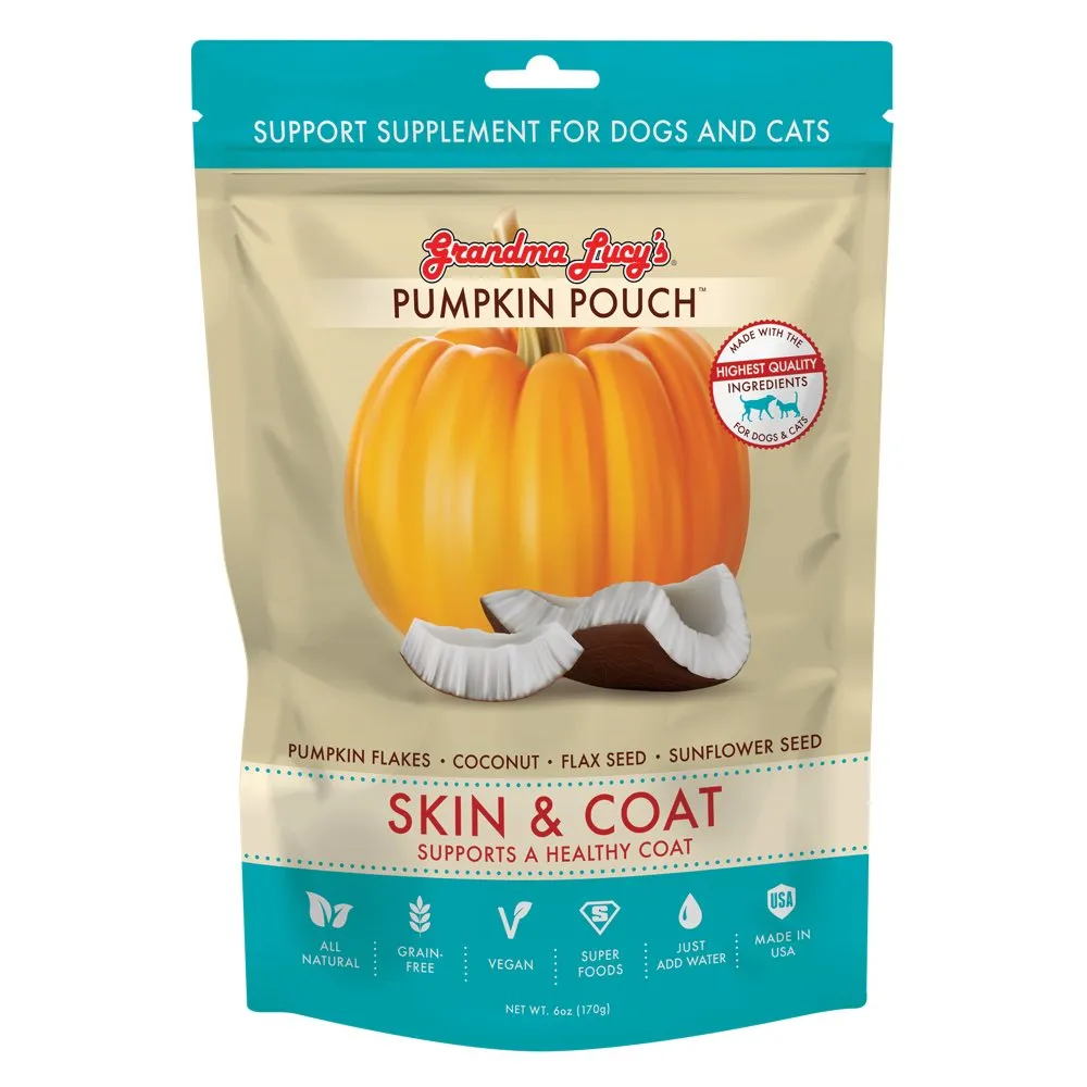 Grandma Lucy’s Pumpkin Pouch Skin & Coat Supplement For Cats & Dogs 6oz