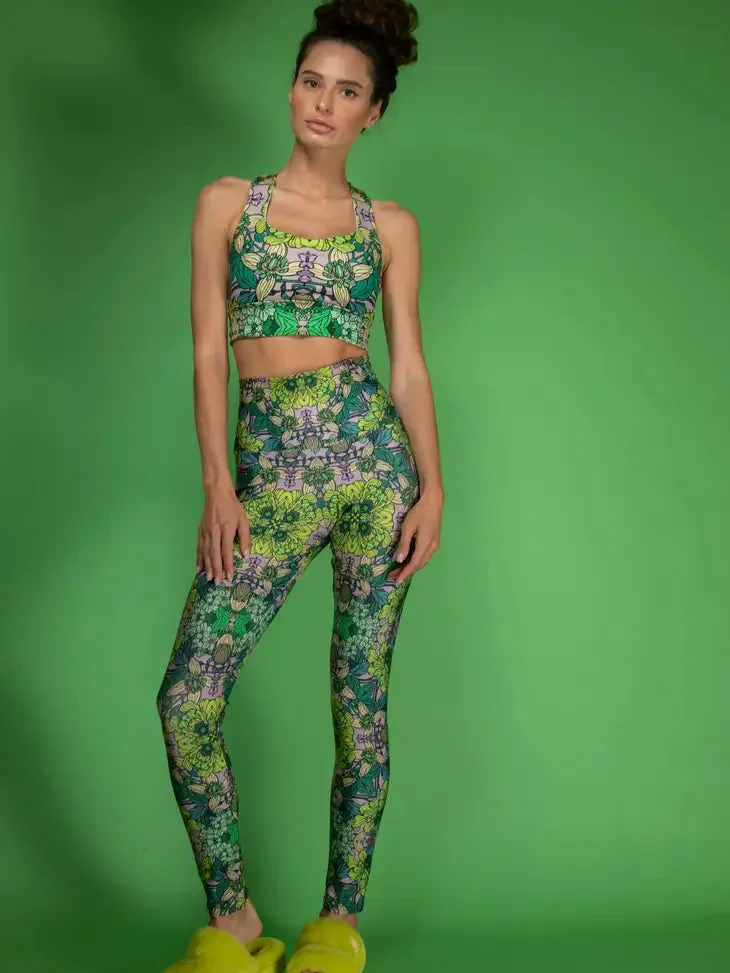 GREEN GARDEN LONGLINE SPORTS BRA